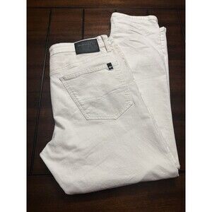 Buffalo David Bitton White Denim Jeans Pants Bottoms Mens Straight 34x30